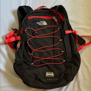 The North Face Borealis Black Backpack with neon Accents